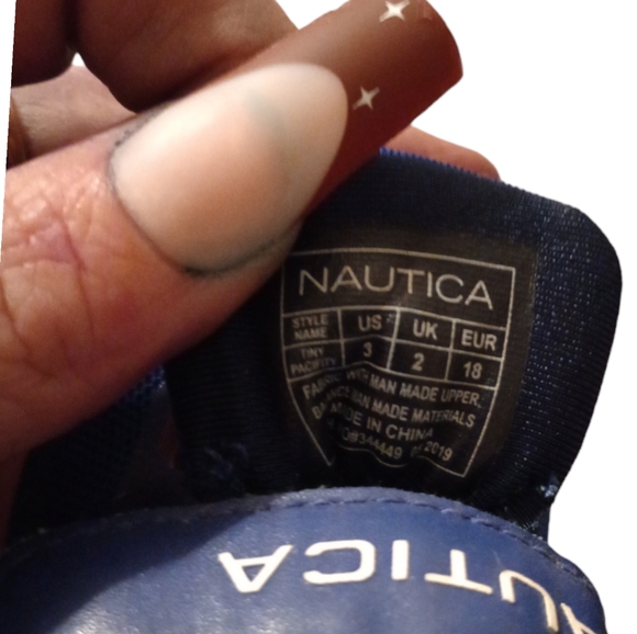 Baby Blue Nautica Velcro Tennis Shoes - Picture 3 of 3